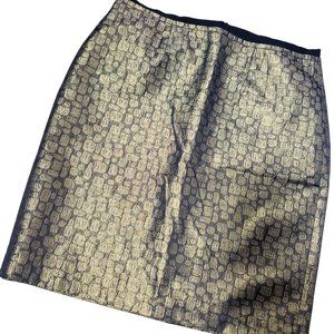 Loft Women's size 8 Gold and Black Skirt - Gently Used
